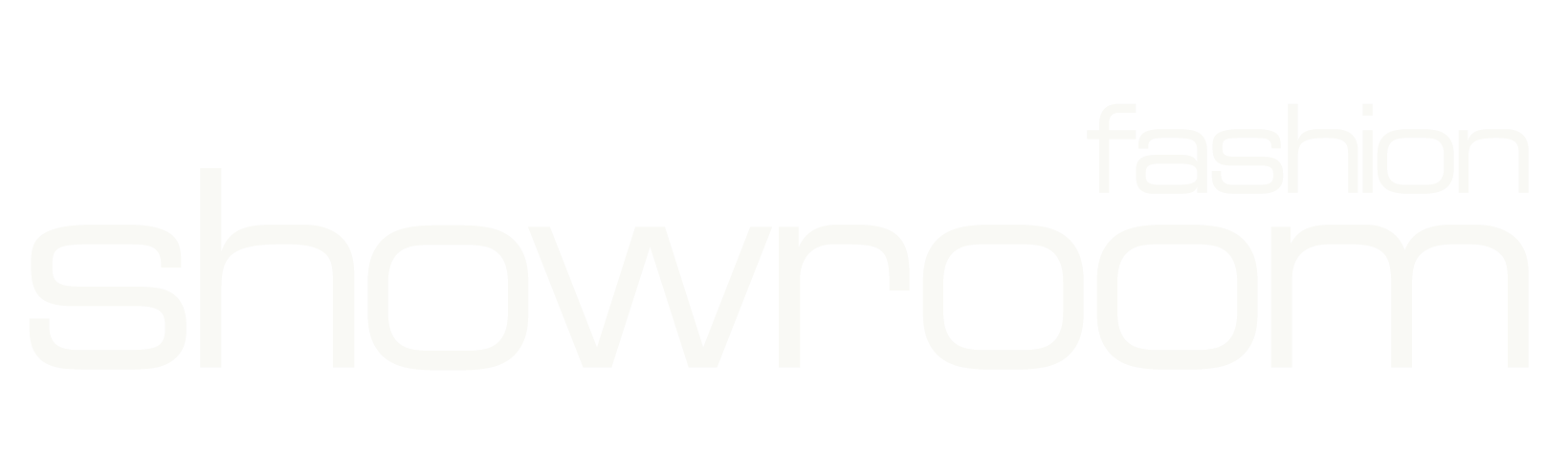 Fashion Showroom logotyp i vit